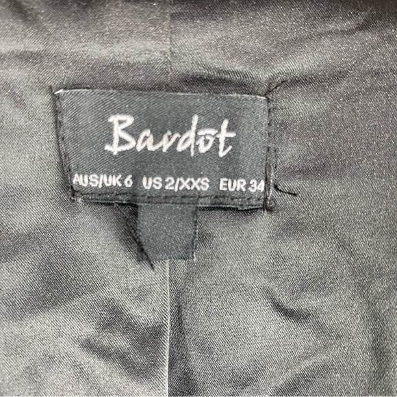 Bardot Asymmetrical Open Front Flowy Wool Blend Blazer Cardigan Jacket Coat 2 - Picture 4 of 7